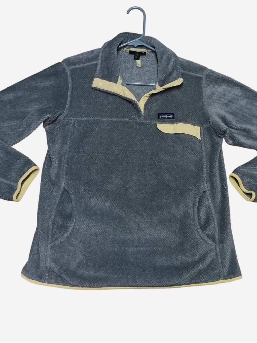 Patagonia Gray Fleece Jacket with Yellow Trim